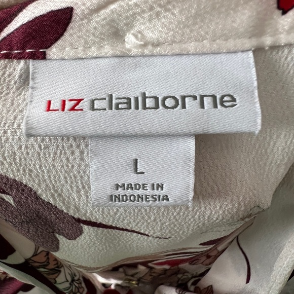 Liz Claiborne Floral Blouse with removable scarf - Picture 5 of 7